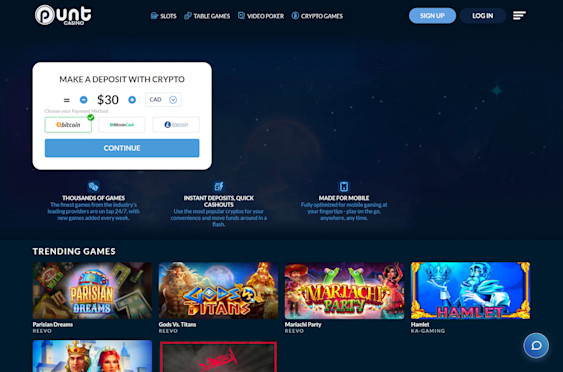 Punt Casino Screenshot 1