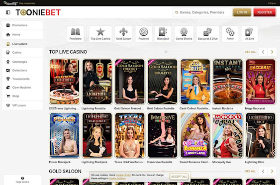 Tooniebet Live Casino