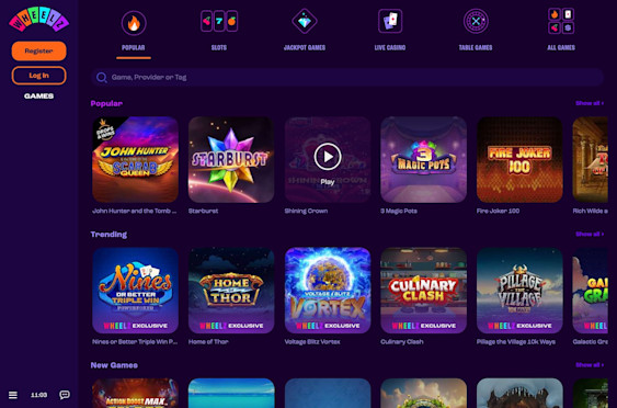 Wheelz casino screenshot 6