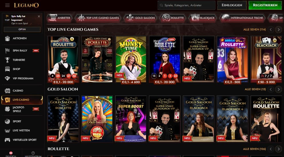 Legiano Live Casino