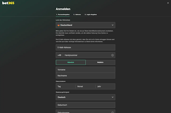 Registration page