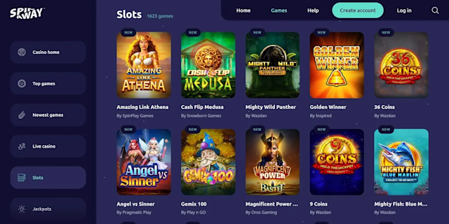 A selection of slots Games for SpinAway