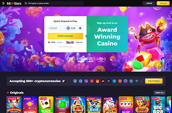 Landing page with welcome bonus