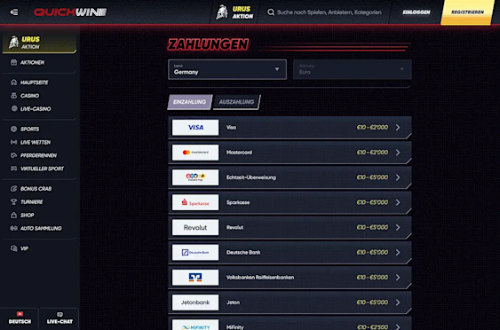 Overview of payment methods