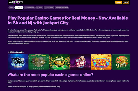 JackpotCity Casino Screenshot 1