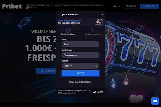 Registration page