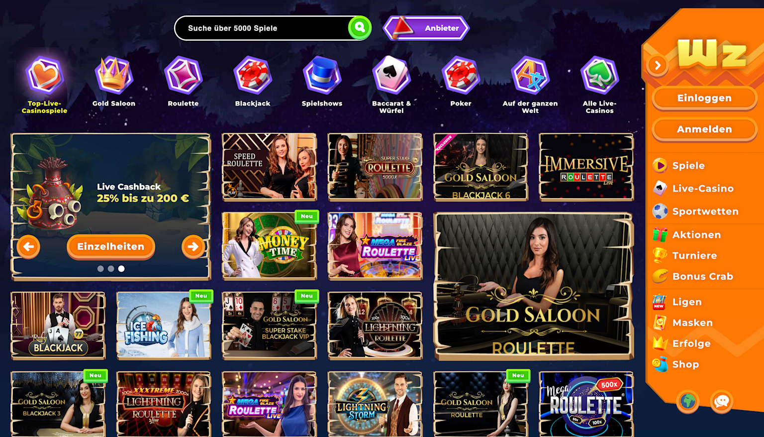 Wazamba Casino Live Casino