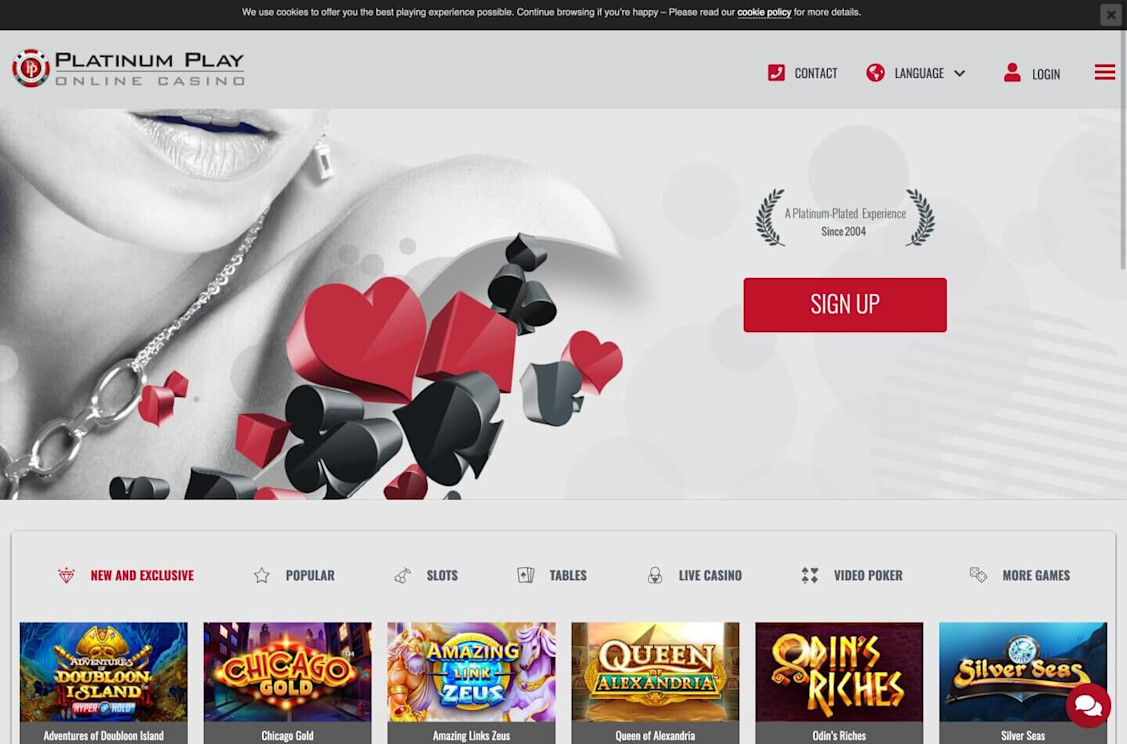 Platinum Play Homepage