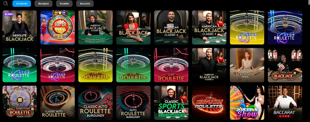 Betiton live casino games