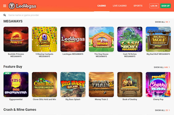 LeoVegas Screenshot 1