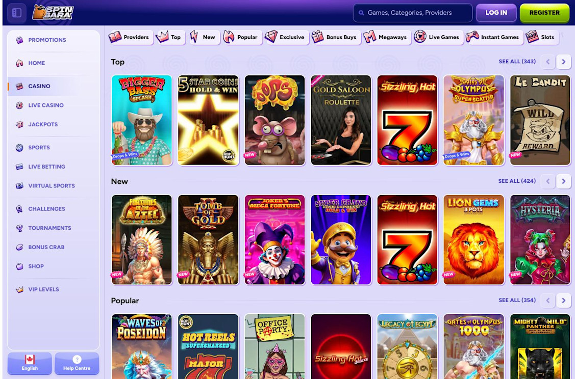 Spinbara Casino sreenshot 2
