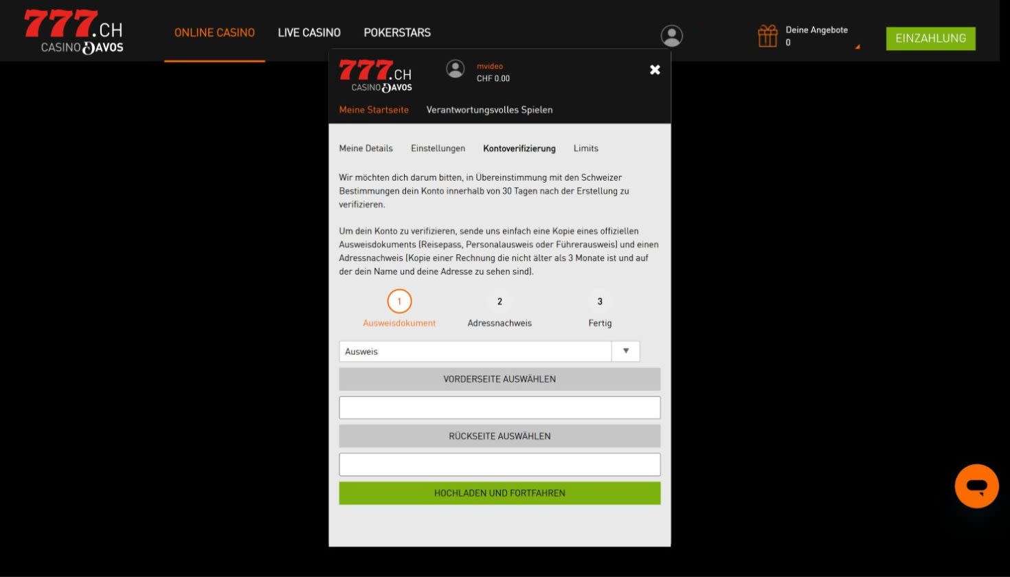 Casino777 Verifizierung