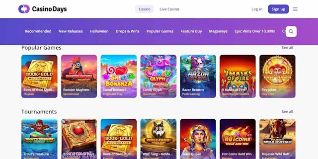 Some popular games and tournament games at casino days