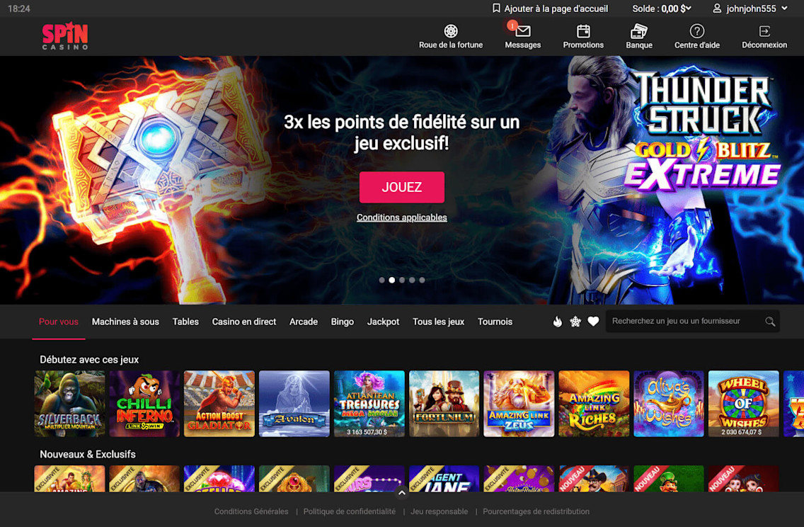 Spin Casino Captures d'écran 1