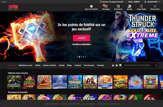 Spin Casino Captures d'écran 1