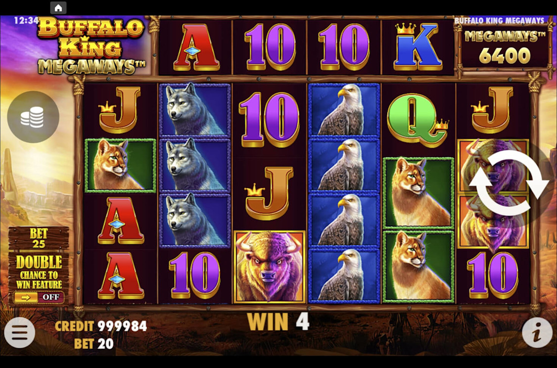 The top rated slot game Buffalo King as it appears on LeoVegas Ontario casino