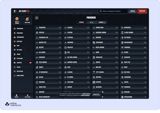 Glorion Casino Screenshot 2