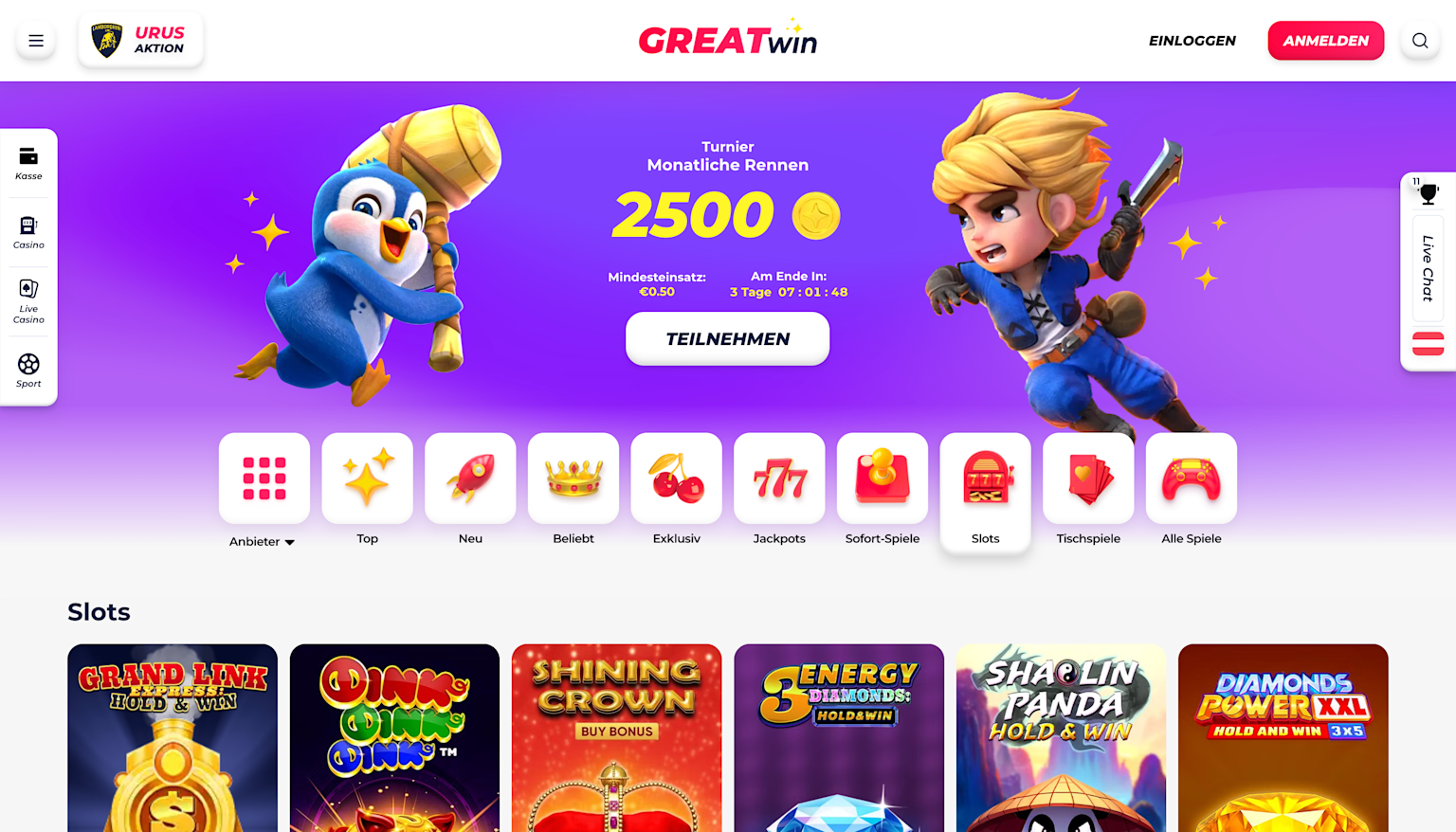GreatWin Landing Page