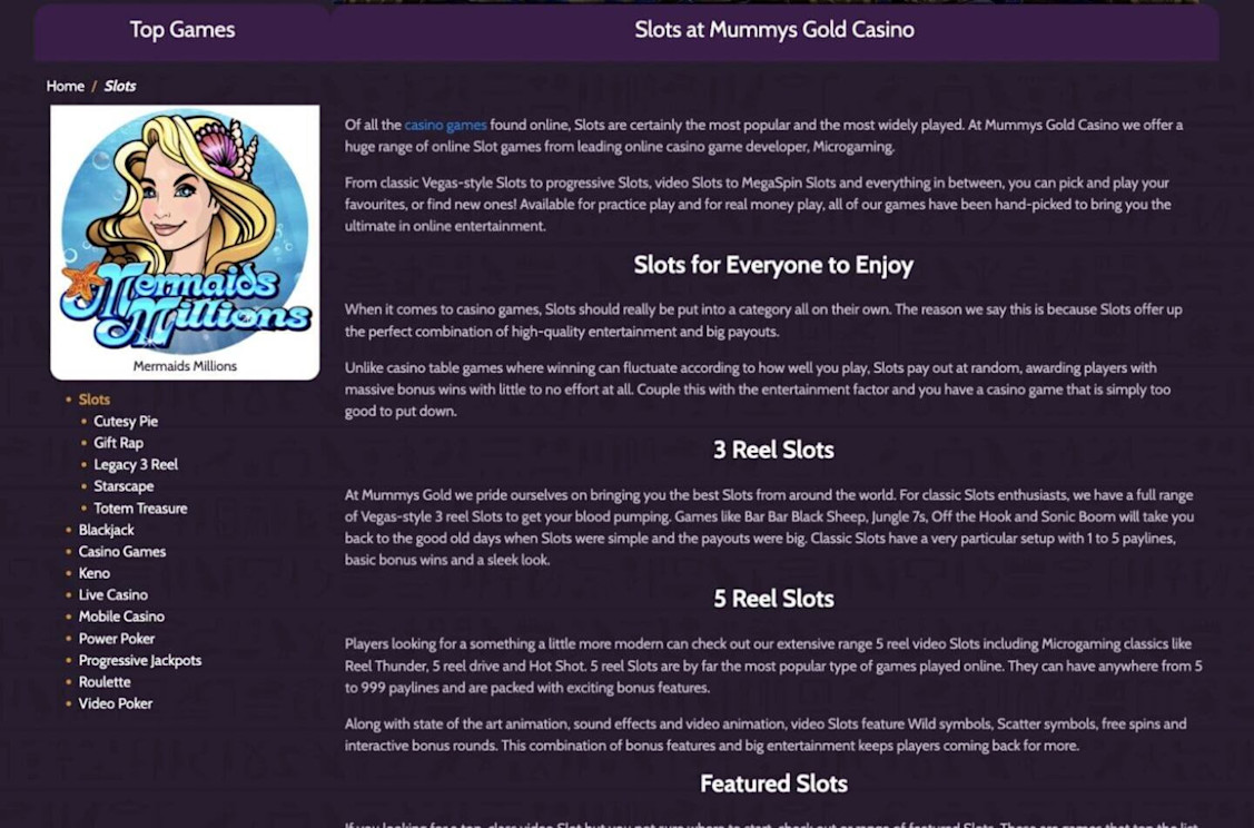 Mummys Gold Casino screenshot 4