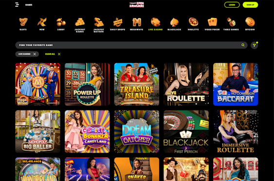 Spin Samurai Live Casino