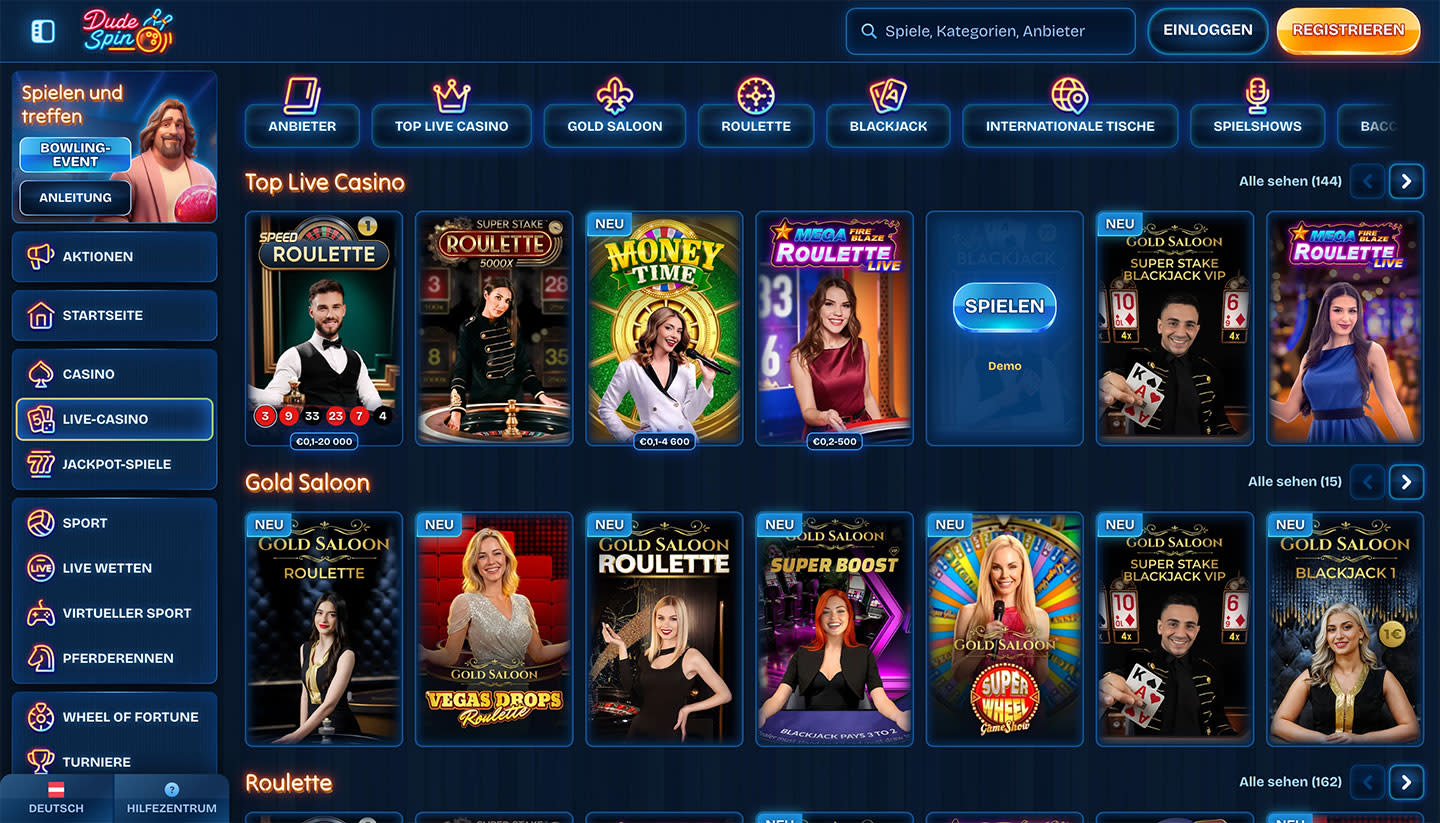 DudeSpin Live Casino