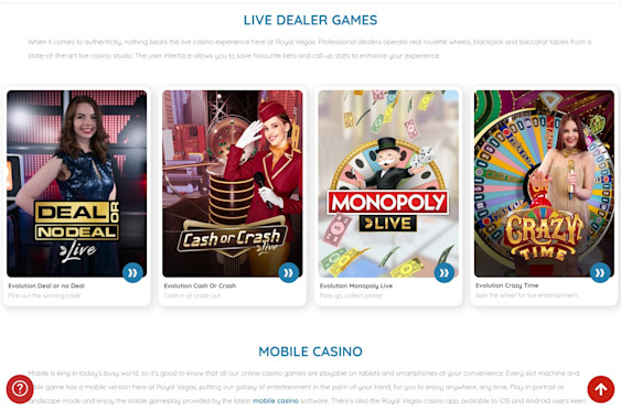 Royal Vegas Screenshot 1