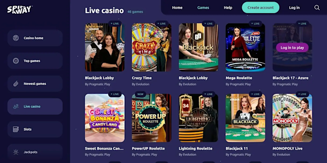 The live casino games
