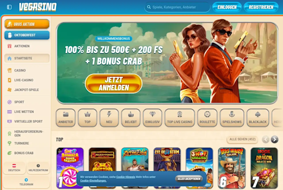 Landing page with welcome bonus
