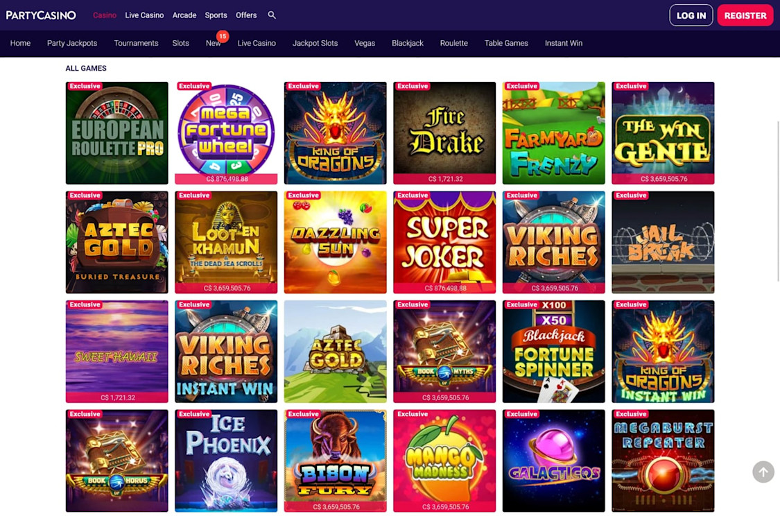 PartyCasino All Games