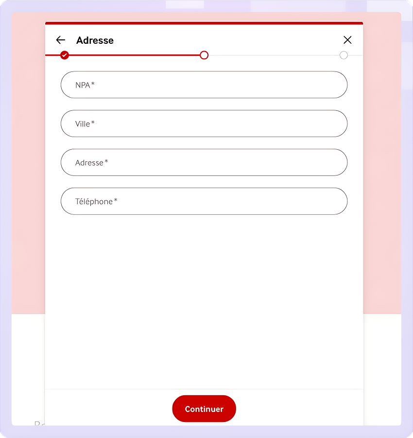 Étape trois pour ouvrir un compte sur mycasino