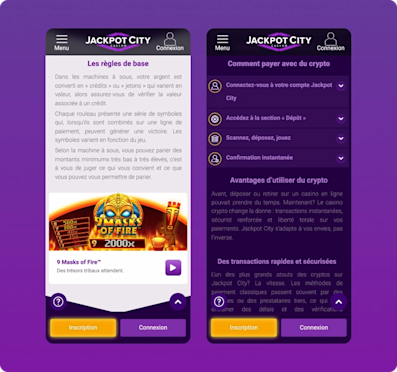 Jackpot City captures d'écran mobile