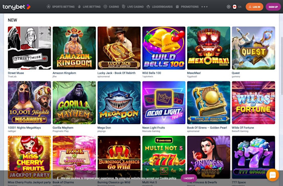 TonyBet new games