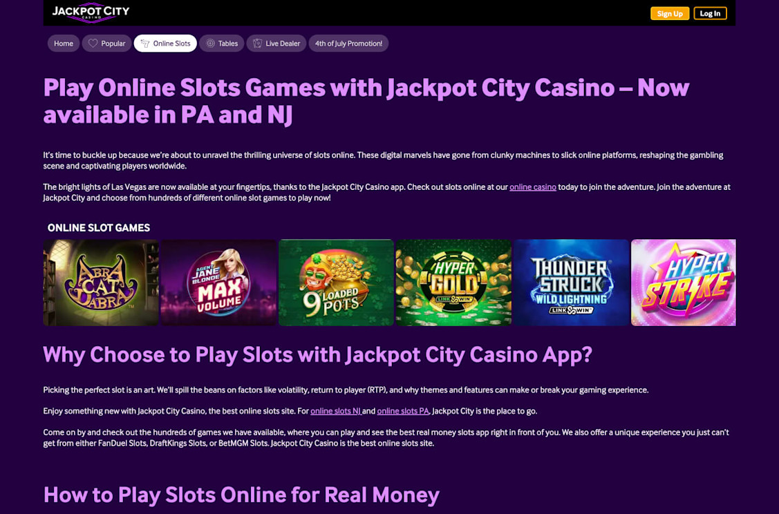 JackpotCity Casino Screenshot 2