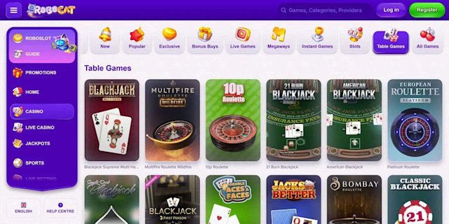 Robocat casino table games