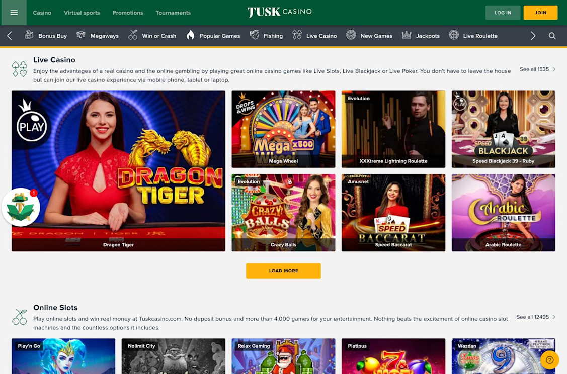 Tusk Casino screenshot 2