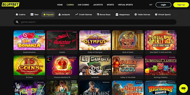 Bluffbet popular slot games