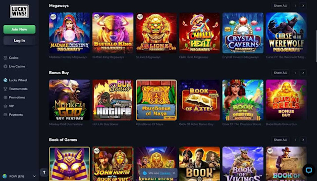 LuckyWins - Megaways and bonus buys slot games
