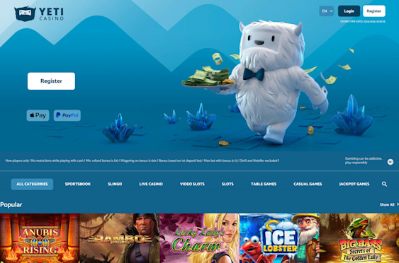 Yeti Casino Screenshot 1