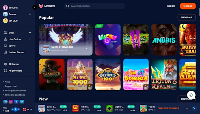 Monro - Popular slot games