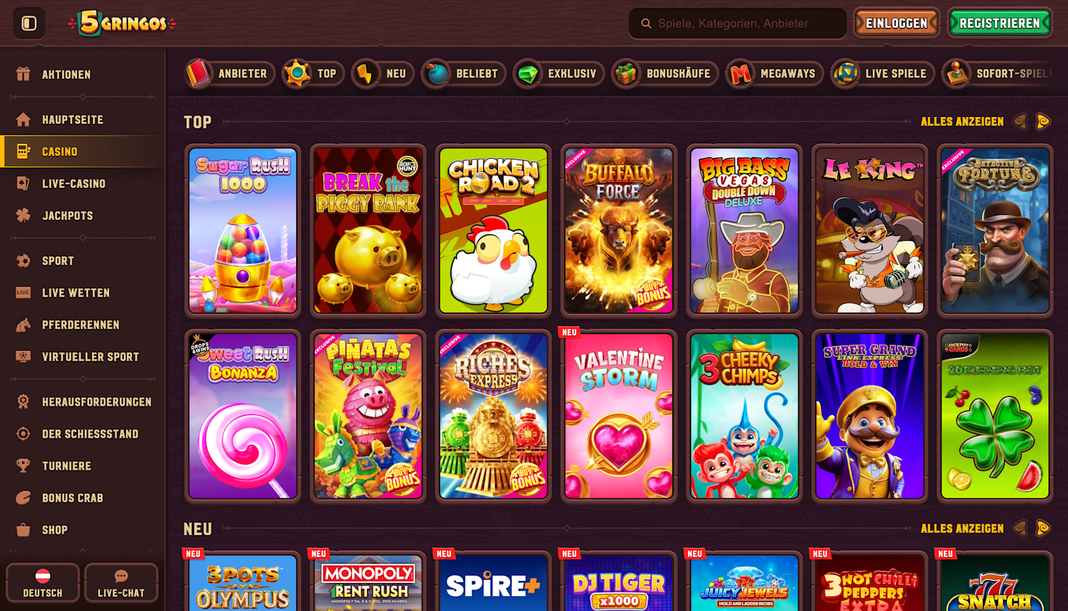 5Gringos Games Lobby