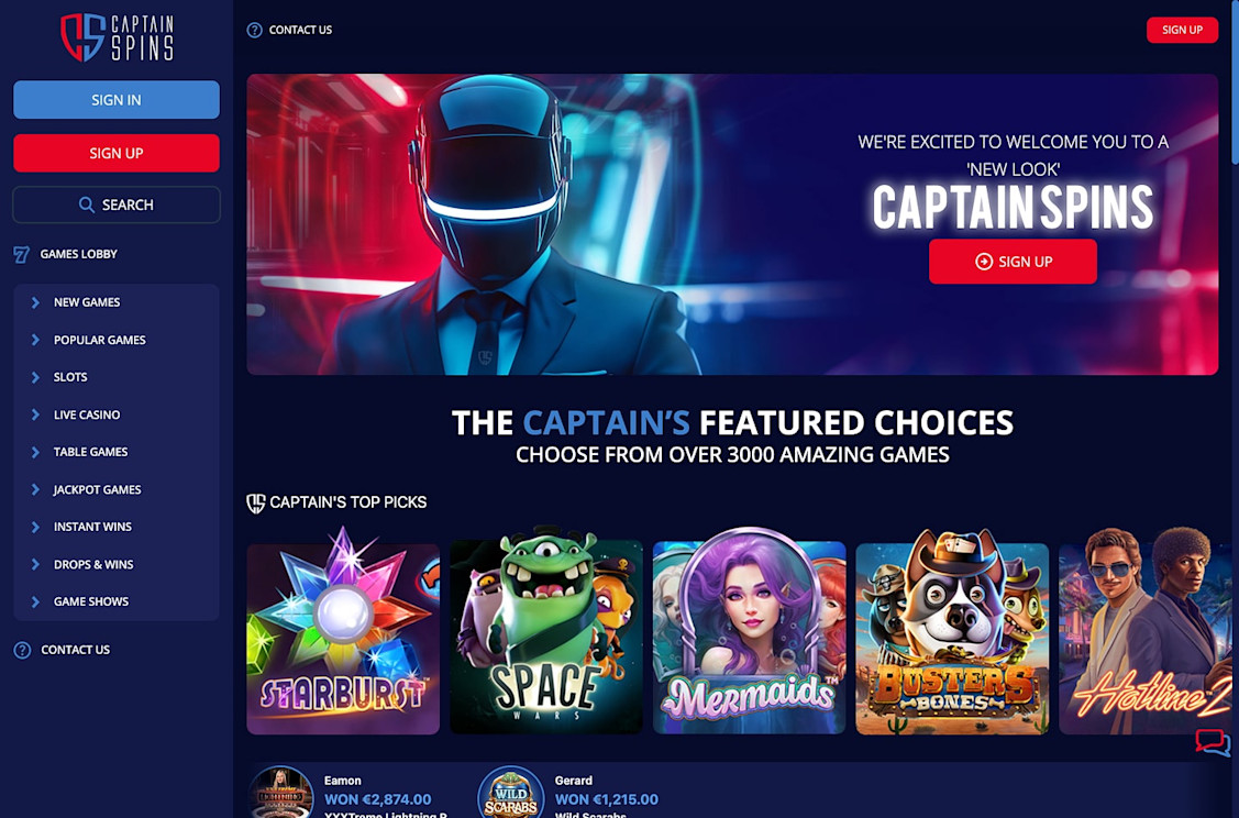 Captain Spins casino screenshot 1