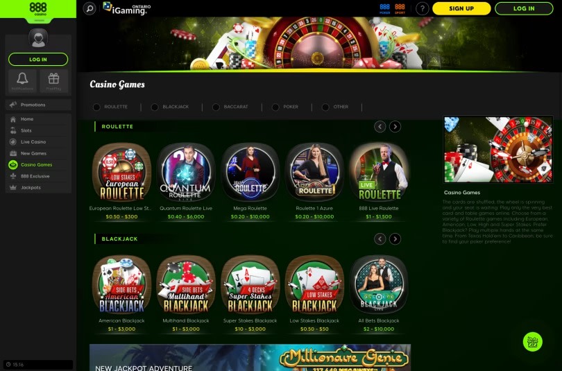 888 Casino Review Games