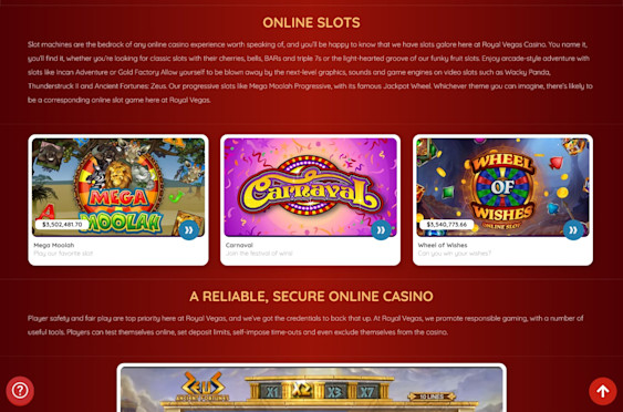 Royal Vegas Screenshot 2