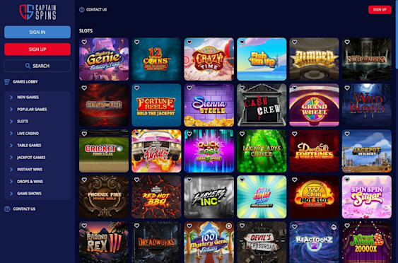 Captain Spins casino screenshot 5