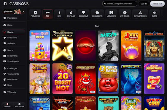 Casinova casino screenshot 3