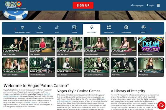 Vegas Palms live casino