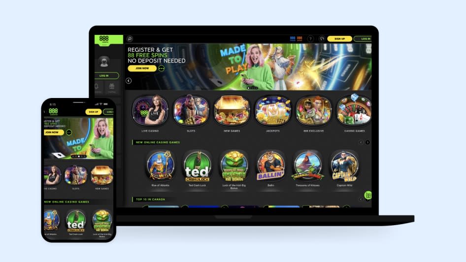 888 Casino shown on mobile and desktop devices