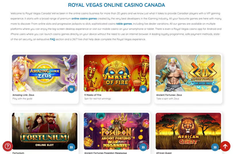 Royal Vegas Review Canada