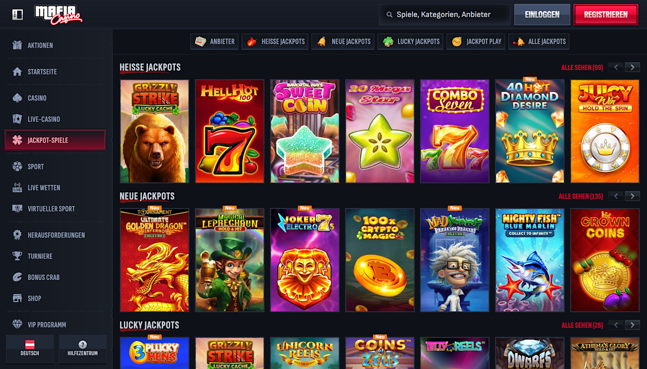 MafiaCasino Jackpots