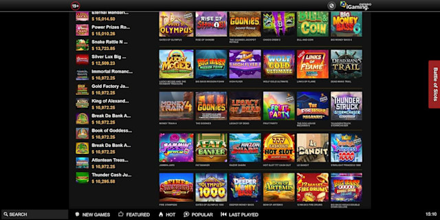 A showcase of featured slots games at Video Slots